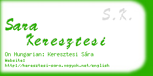sara keresztesi business card